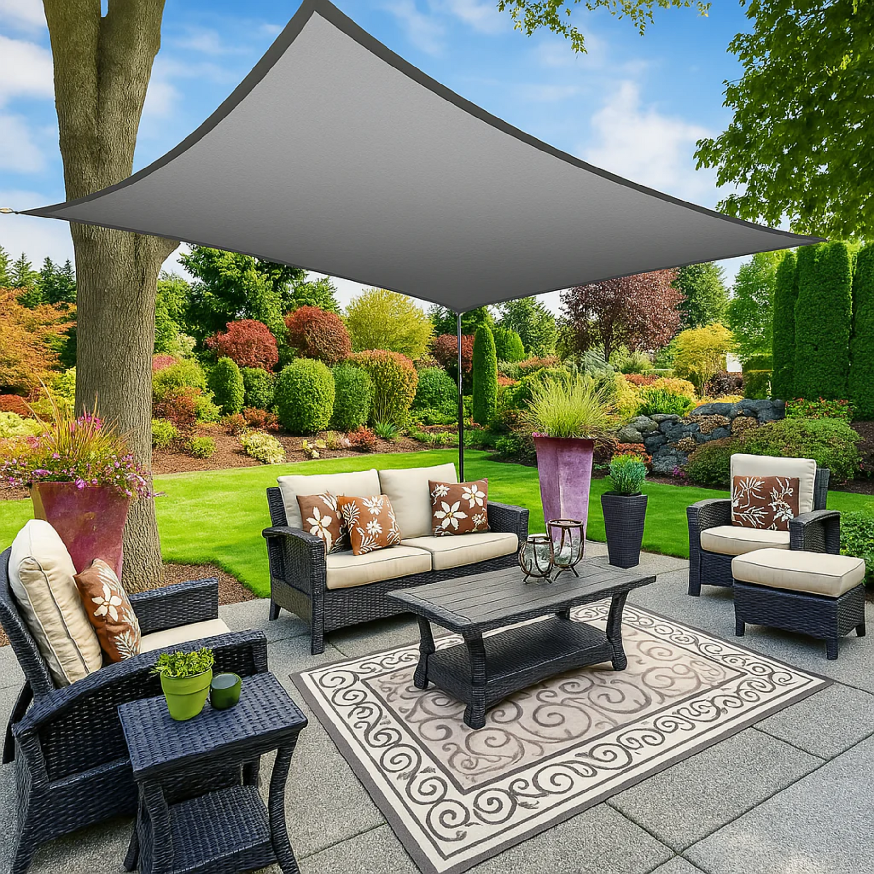 Toldo Portátil Impermeável Flexível e Resistente Com Proteção UV + Kit de Cordas