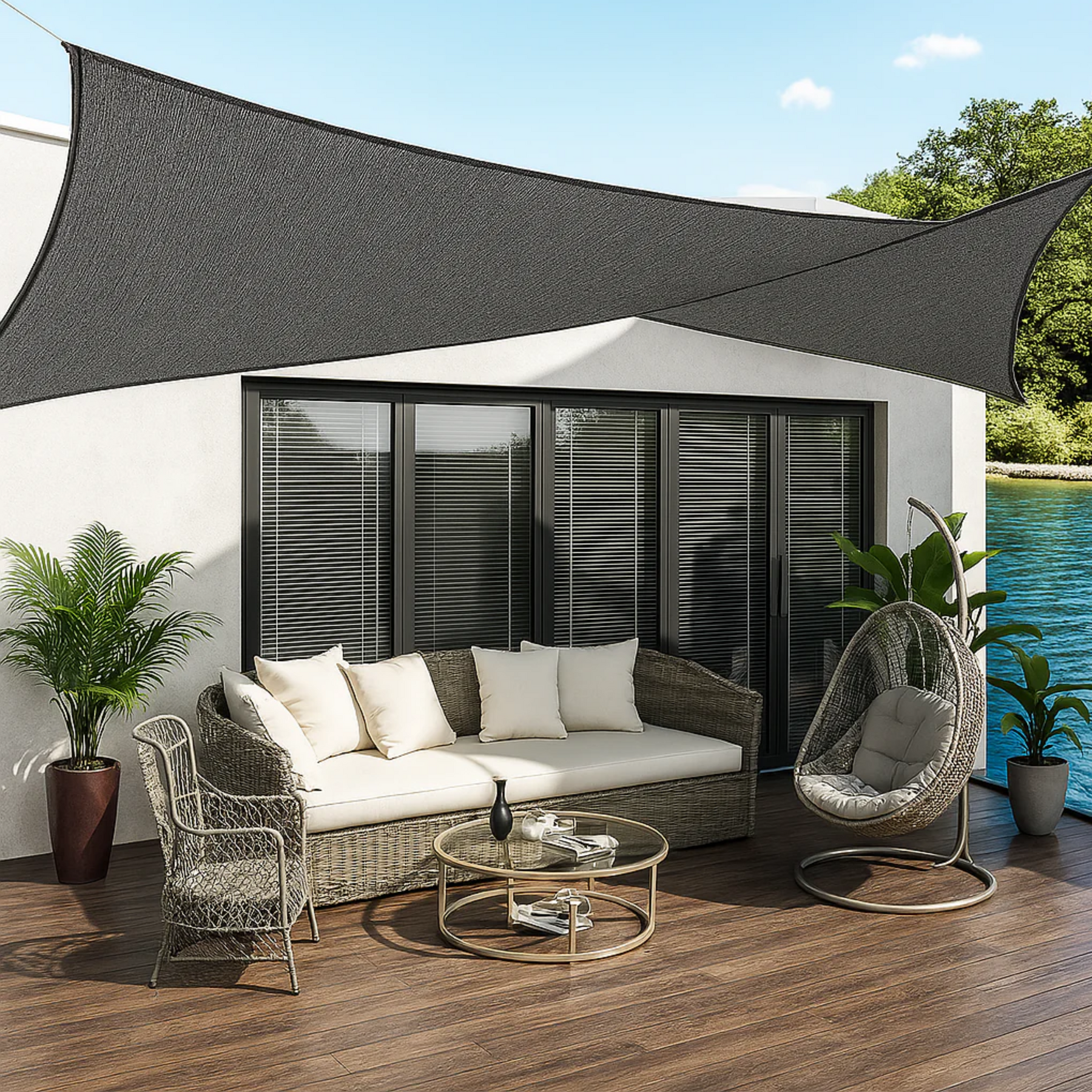 Toldo Portátil Impermeável Flexível e Resistente Com Proteção UV + Kit de Cordas